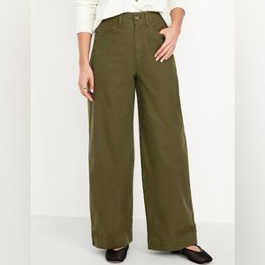 Old Navy Khaki Olive Wide-Leg Pants